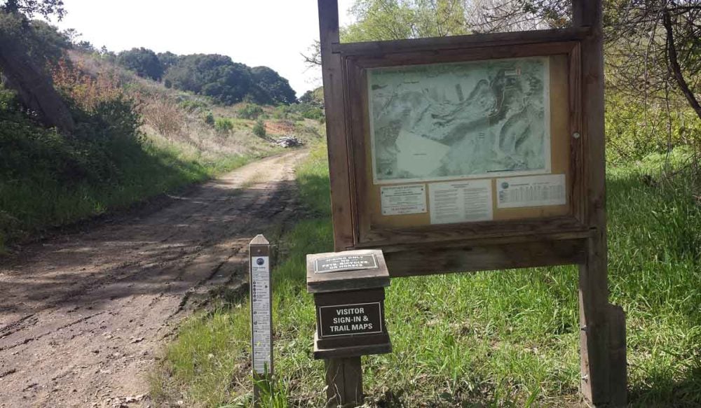 Best hike in Carmel sign with map.